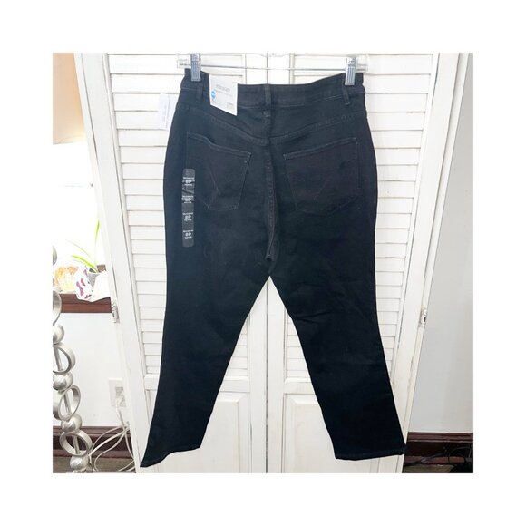 NWT CHRISTOPHER & BANKS Straight Relaxed Fit High Rise "Perfect Jean" Black 8P - Picture 2 of 10